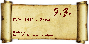 Fülöp Zina névjegykártya