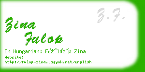 zina fulop business card